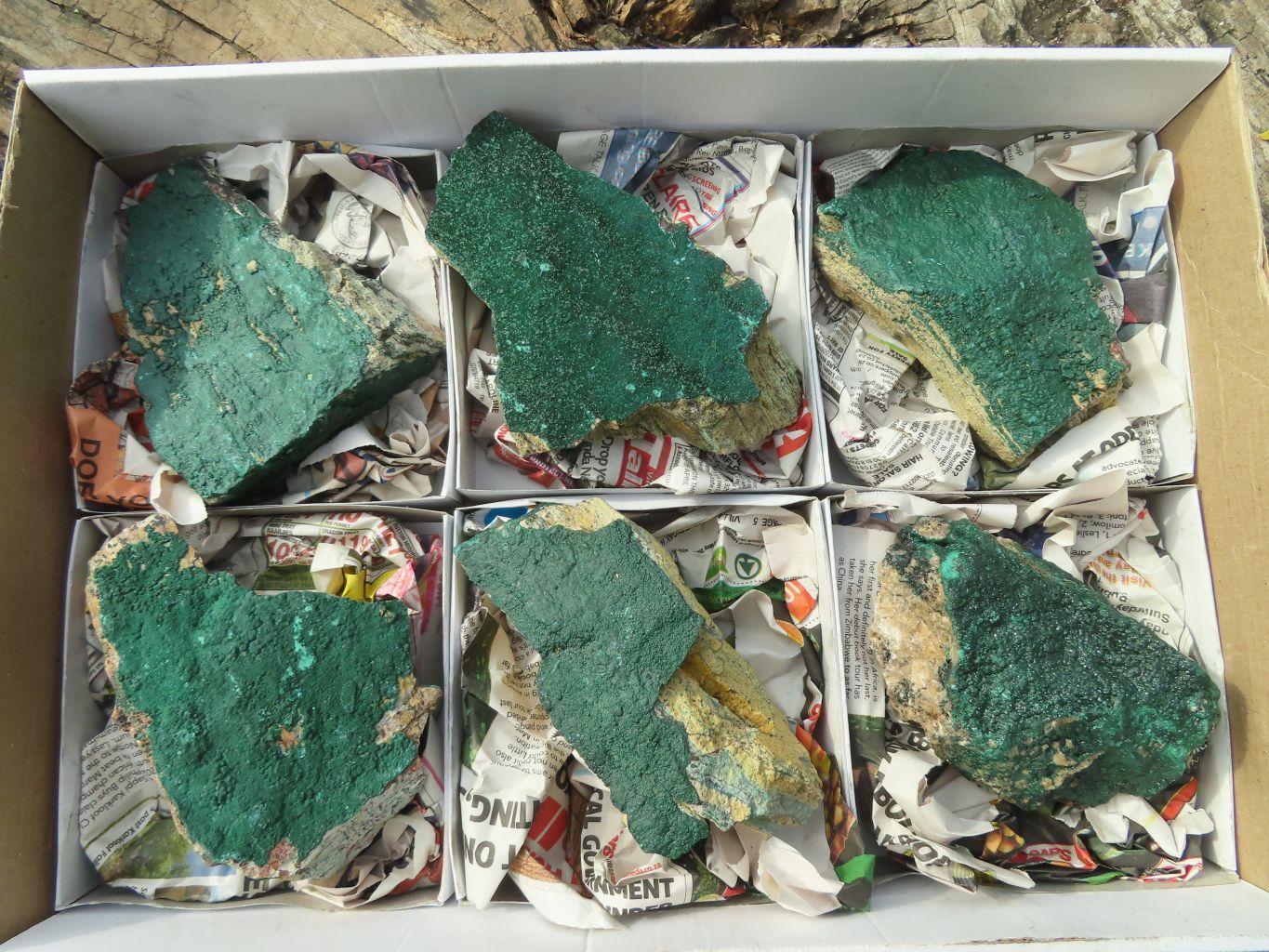 Natural Micro Botryoidal Crystalline Malachite Specimens  x 6 From Congo - Toprock Gemstones and Minerals 