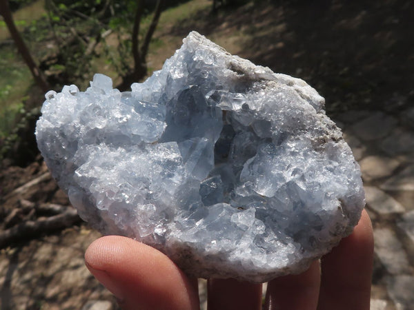 Natural Crystalline Blue Celestite Specimens  x 6 From Sakoany, Madagascar