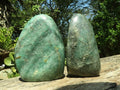Polished Green Fuchsite Quartz Standing Free Forms  x 2 From Madagascar - TopRock