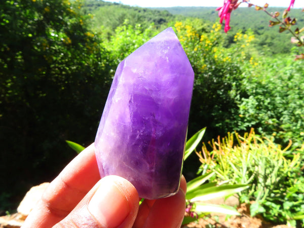 Polished  Small Chevron Amethyst Quartz Crystal Points x 12 From Zambia - TopRock