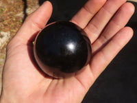 Polished Schorl Black Tourmaline Spheres x 3 From Madagascar - Toprock Gemstones and Minerals 