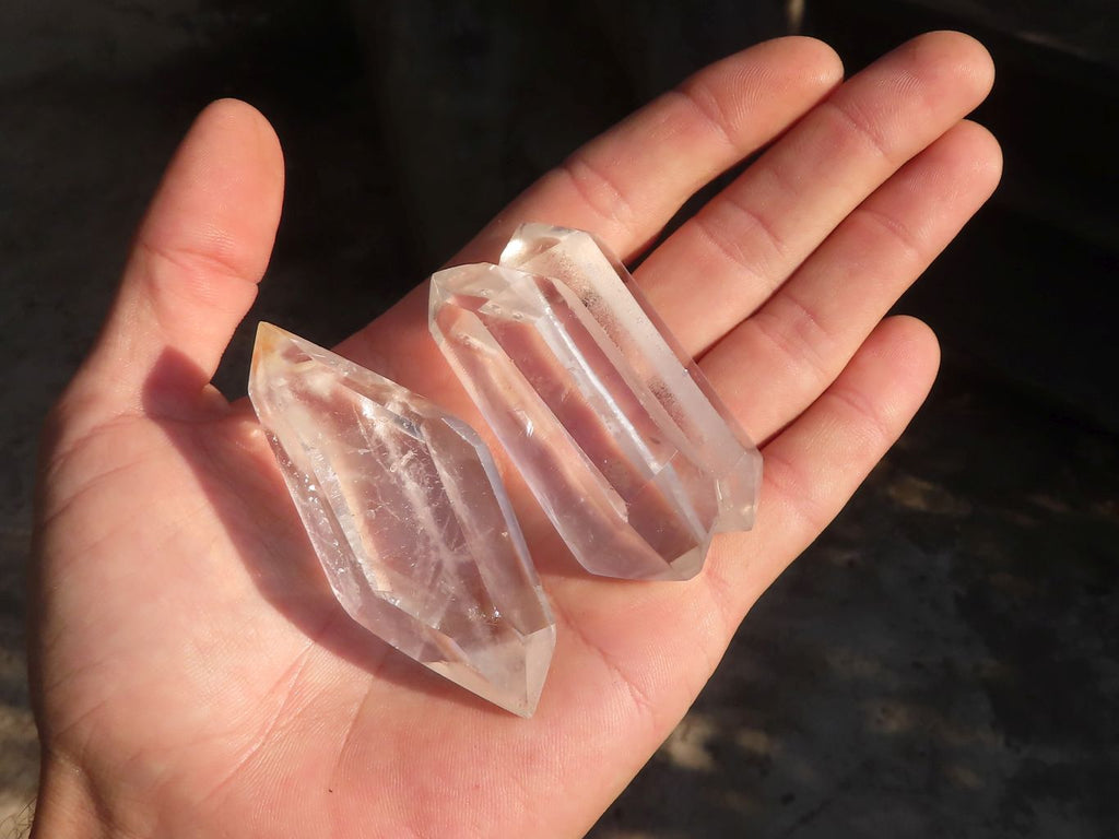 Polished Semi Optic Double Terminated Quartz Points x 12 From Madagascar - Toprock Gemstones and Minerals 