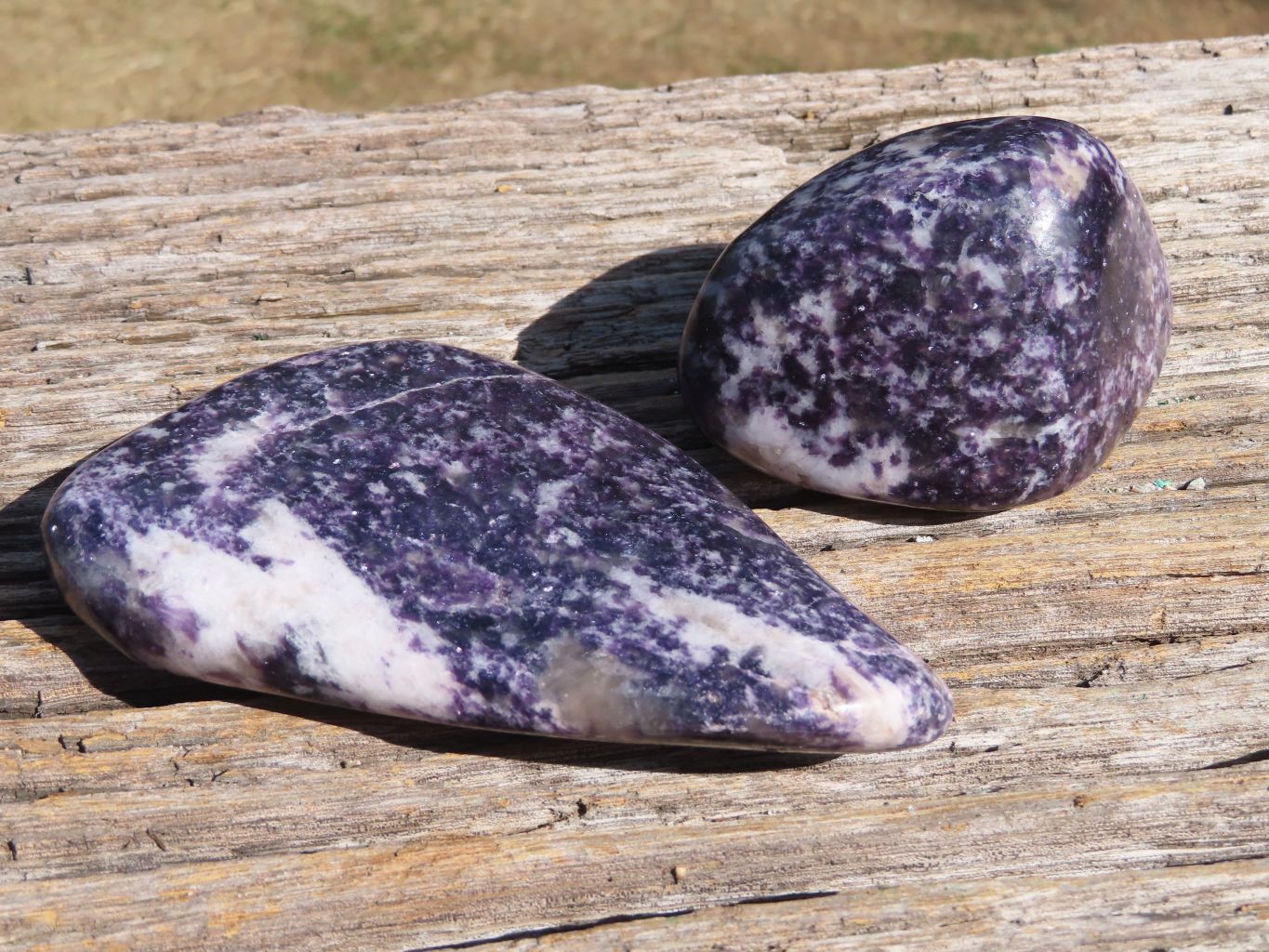 Polished Stunning Specular Purple Lepidolite with White Contrasting Colours Free Forms x 6 From Zimbabwe - TopRock