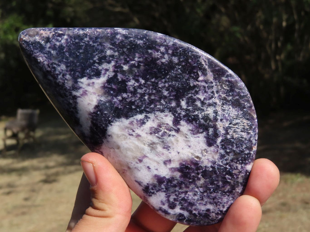 Polished Stunning Specular Purple Lepidolite with White Contrasting Colours Free Forms x 6 From Zimbabwe - TopRock