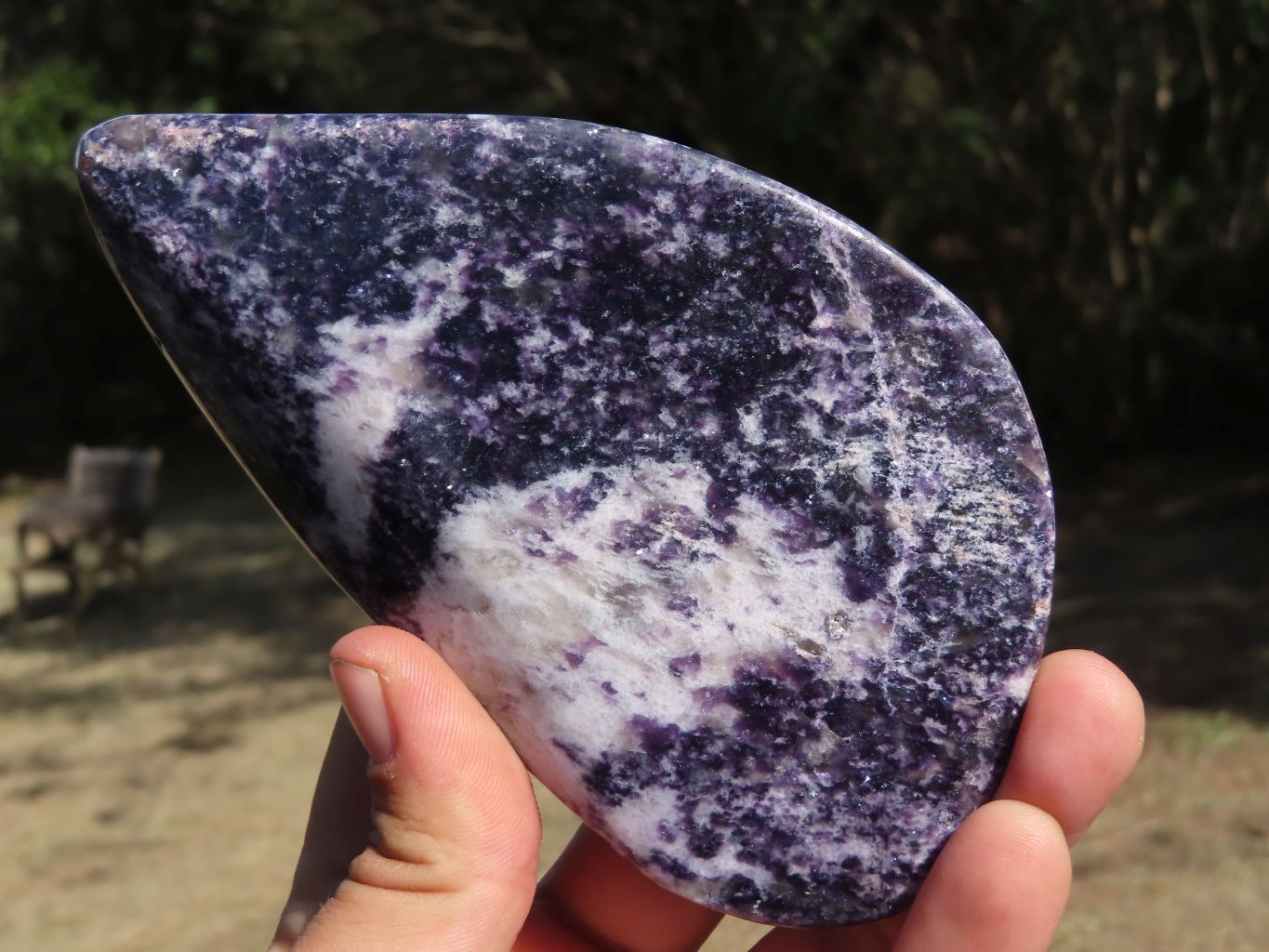 Polished Stunning Specular Purple Lepidolite with White Contrasting Colours Free Forms x 6 From Zimbabwe - TopRock