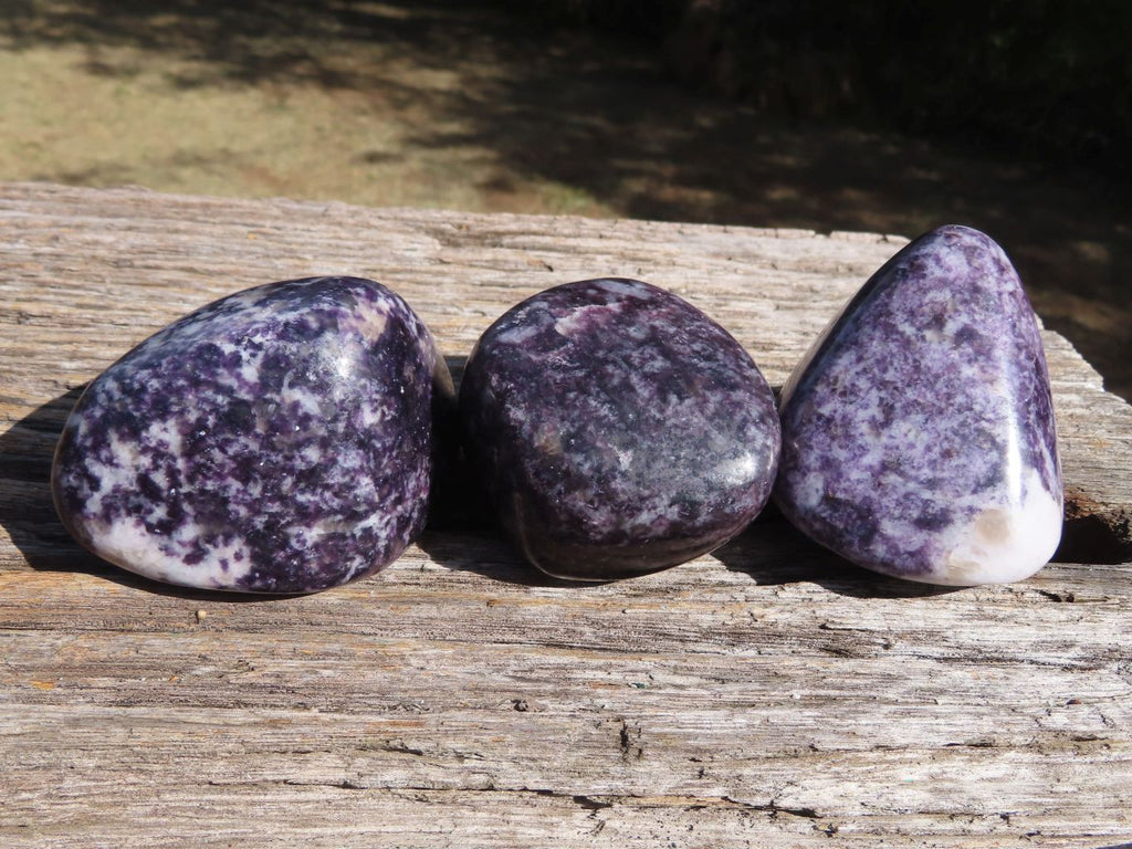 Polished Stunning Specular Purple Lepidolite with White Contrasting Colours Free Forms x 6 From Zimbabwe - TopRock