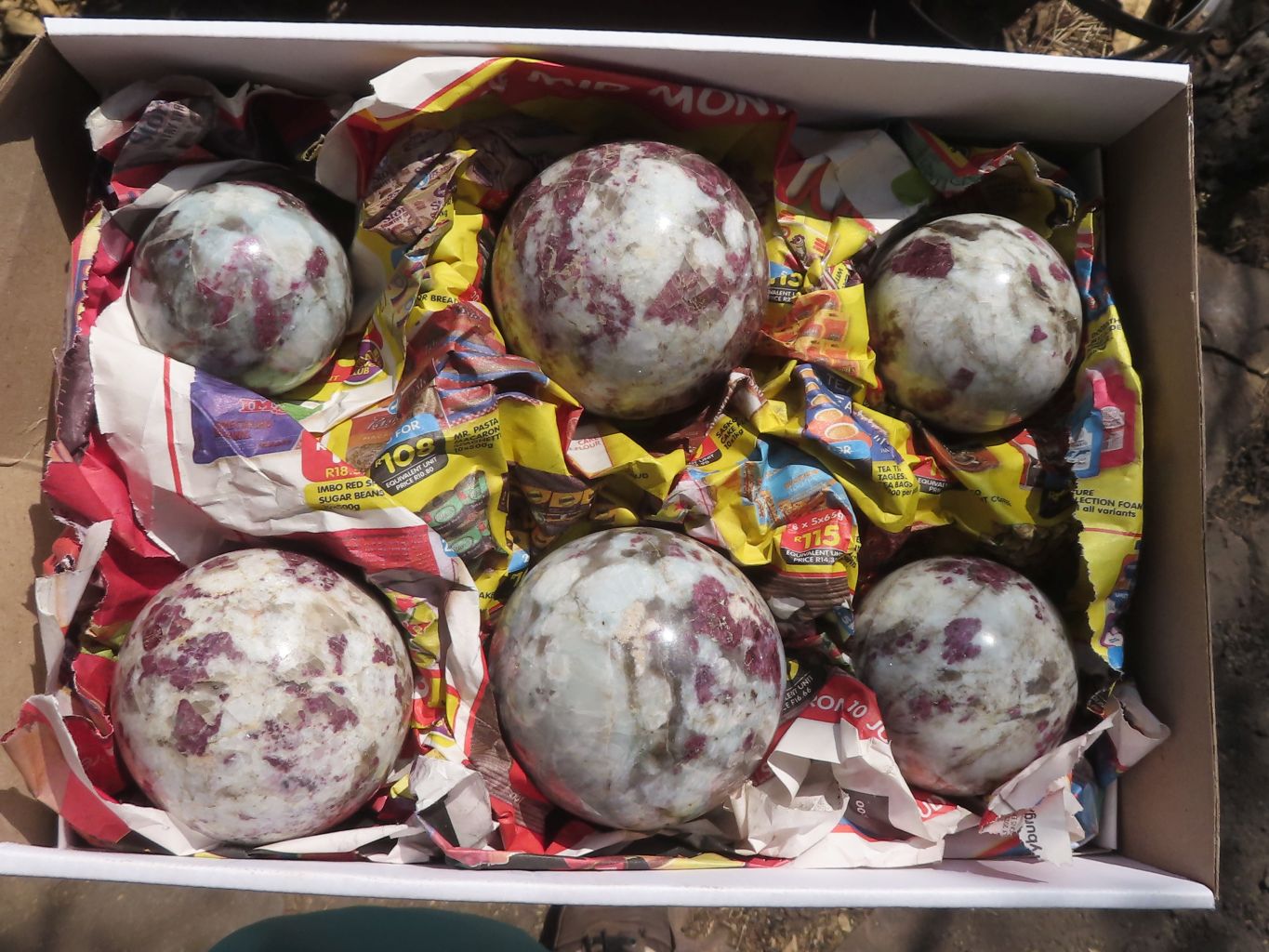 Polished Pink Rubellite Tourmaline Spheres  x 6 From Madagascar - TopRock