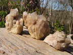 Natural Cascading Smokey Quartz Clusters x 3 From Luena, Congo - Toprock Gemstones and Minerals 