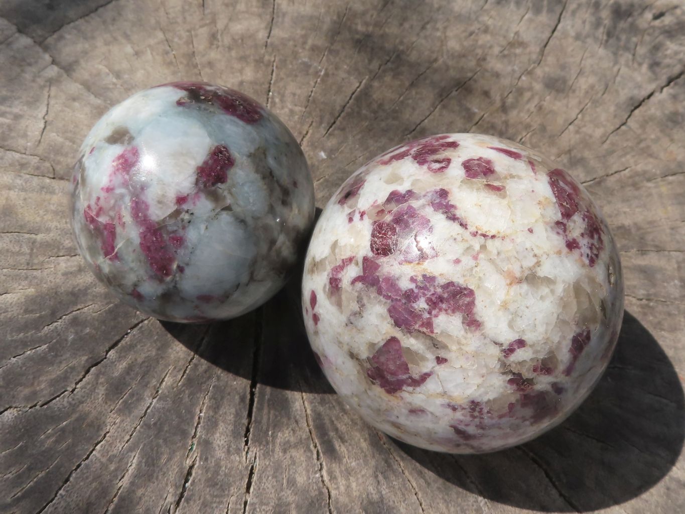 Polished Pink Rubellite Tourmaline Spheres  x 6 From Madagascar - TopRock