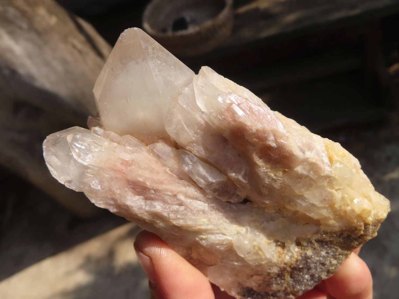 Natural Cascading Smokey Quartz Clusters x 3 From Luena, Congo - Toprock Gemstones and Minerals 