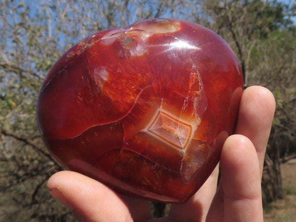 Polished Stunning Selection Of Carnelian Agate Hearts  x 4 From Madagascar - TopRock