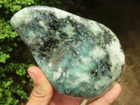 Polished Green Emerald Matrix Free Forms x 2 From Zimbabwe - Toprock Gemstones and Minerals 