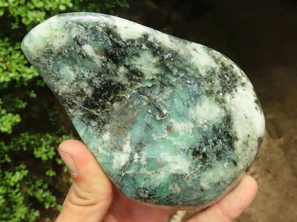 Polished Green Emerald Matrix Free Forms x 2 From Zimbabwe - Toprock Gemstones and Minerals 