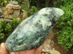 Polished Green Emerald Matrix Free Forms x 2 From Zimbabwe - Toprock Gemstones and Minerals 