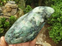 Polished Green Emerald Matrix Free Forms x 2 From Zimbabwe - Toprock Gemstones and Minerals 