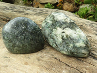 Polished Green Emerald Matrix Free Forms x 2 From Zimbabwe - Toprock Gemstones and Minerals 