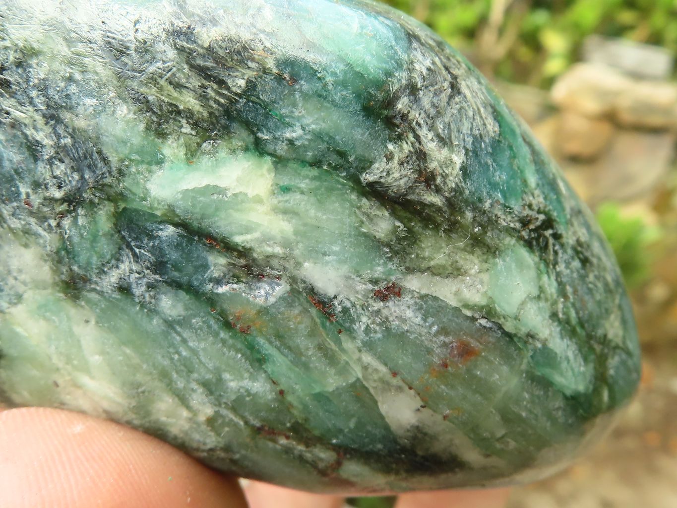 Polished Green Emerald Matrix Free Forms x 2 From Zimbabwe - Toprock Gemstones and Minerals 