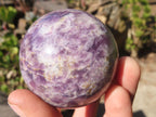 Polished Purple Lepidolite Spheres  x 4 From Madagascar - Toprock Gemstones and Minerals 