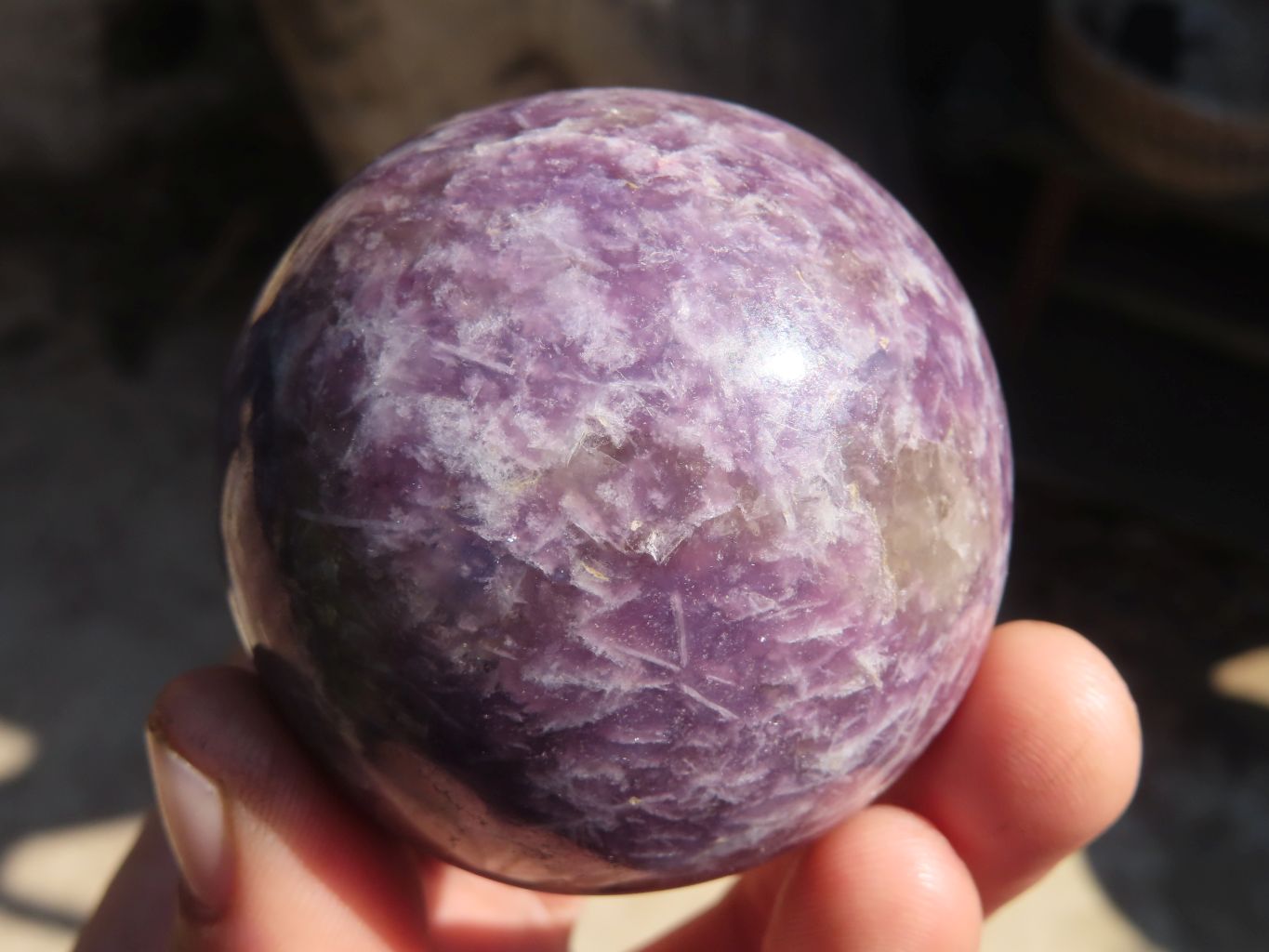 Polished Purple Lepidolite Spheres  x 4 From Madagascar - Toprock Gemstones and Minerals 