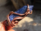 Polished  Copper Wire Wrapped Sodalite Pendants x 6 From Namibia - Toprock Gemstones and Minerals 