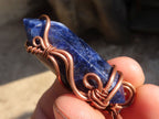 Polished  Copper Wire Wrapped Sodalite Pendants x 6 From Namibia - Toprock Gemstones and Minerals 