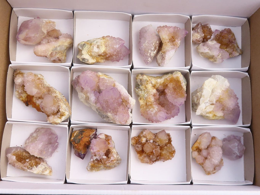 Natural Spirit Amethyst / Ametrine Quartz Clusters  x 19 From Boekenhouthoek, South Africa - Toprock Gemstones and Minerals 