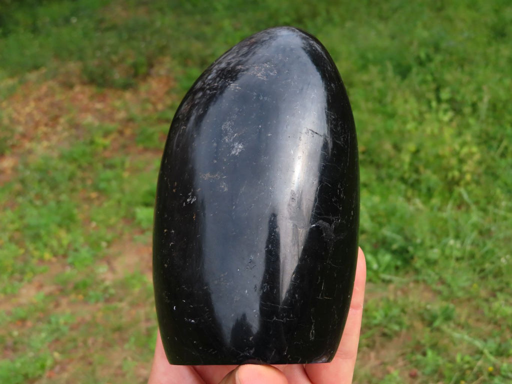 Polished Black Tourmaline Standing Free Form x 1 From Madagascar - TopRock