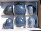 Polished Blue Lazulite Hearts  x 6 From Madagascar - Toprock Gemstones and Minerals 