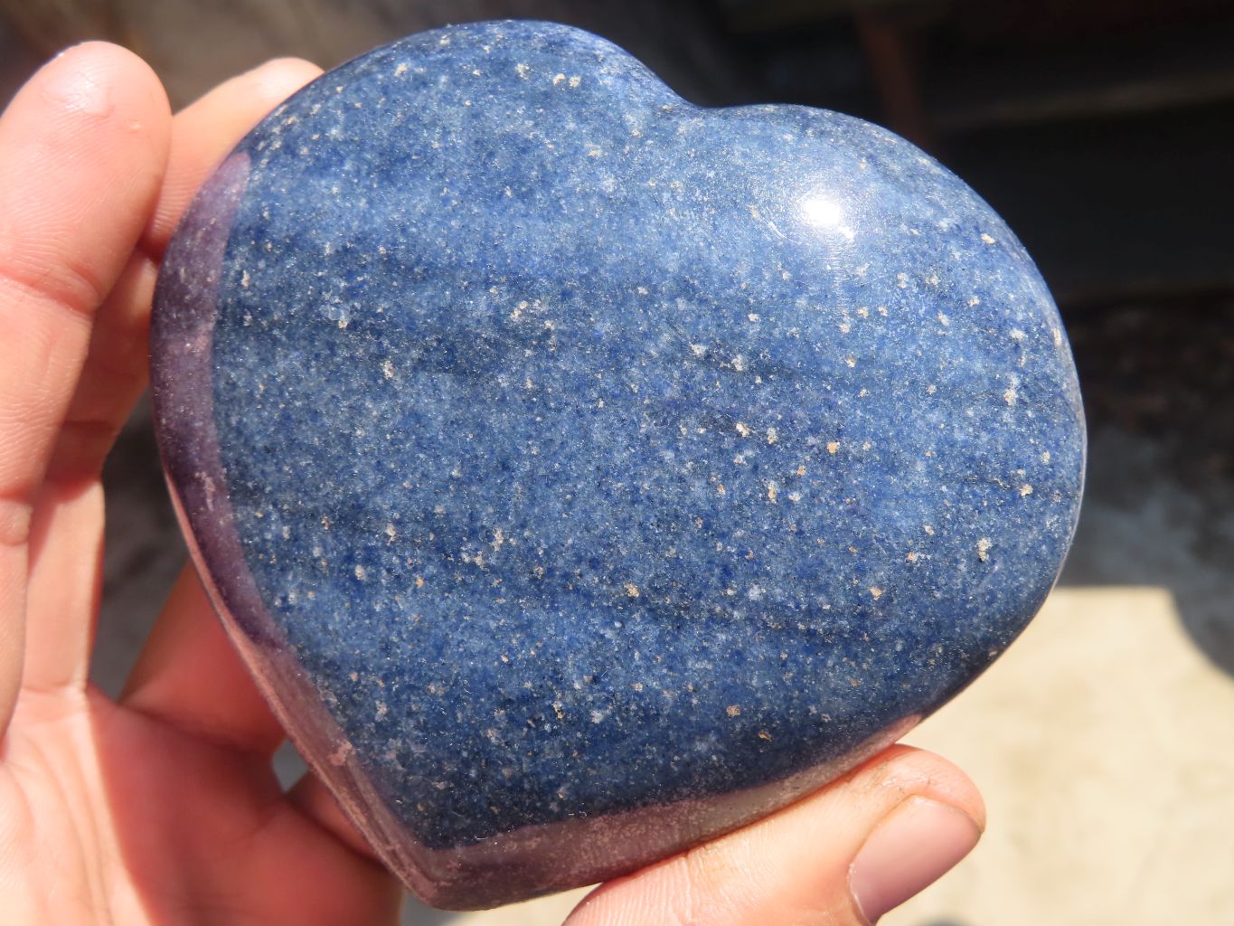 Polished Blue Lazulite Hearts  x 6 From Madagascar - Toprock Gemstones and Minerals 