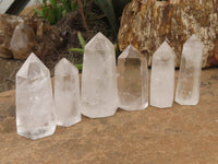 Polished Clear Quartz Crystal Points x 6 From Madagascar - TopRock