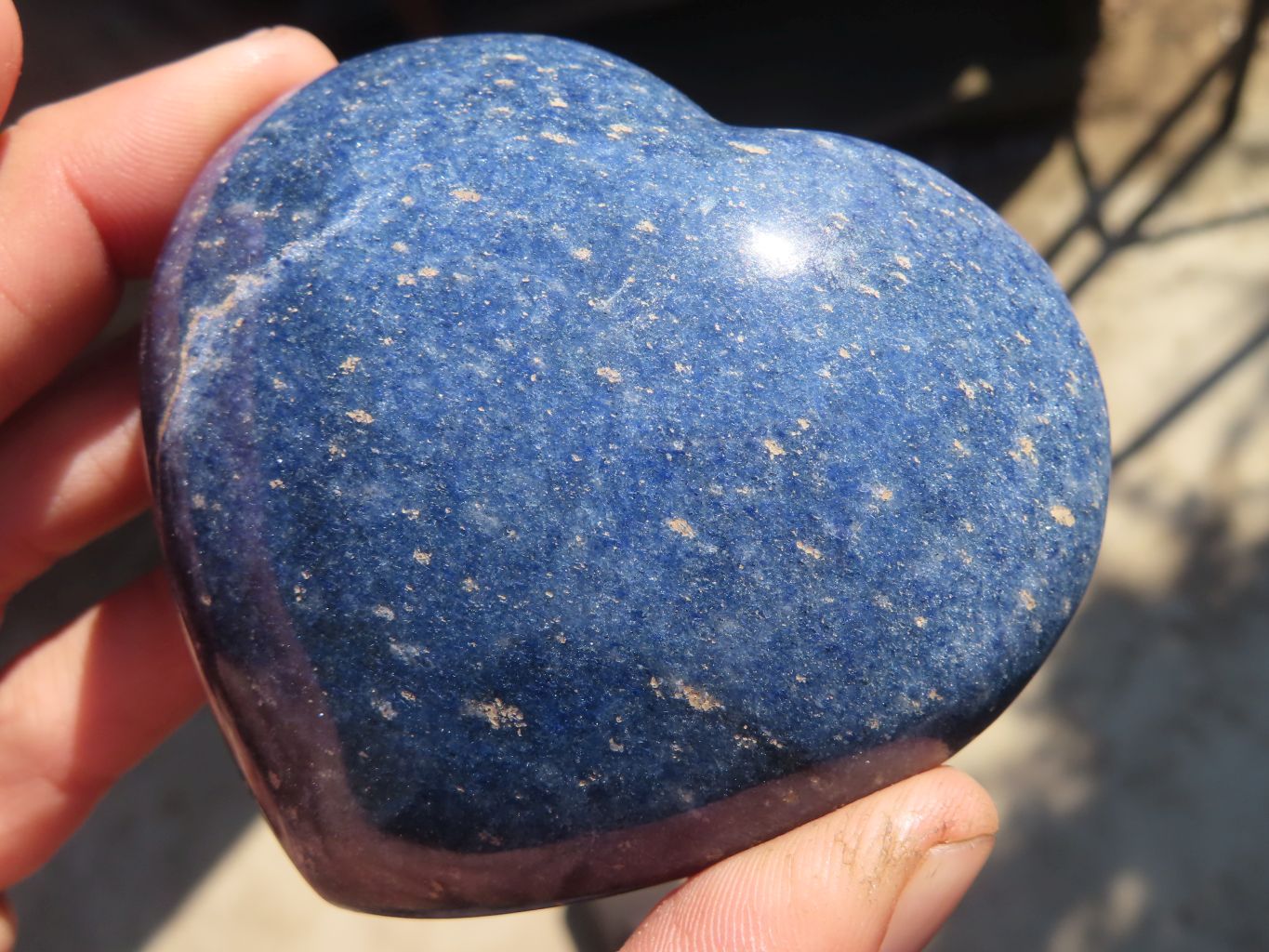 Polished Blue Lazulite Hearts  x 6 From Madagascar - Toprock Gemstones and Minerals 