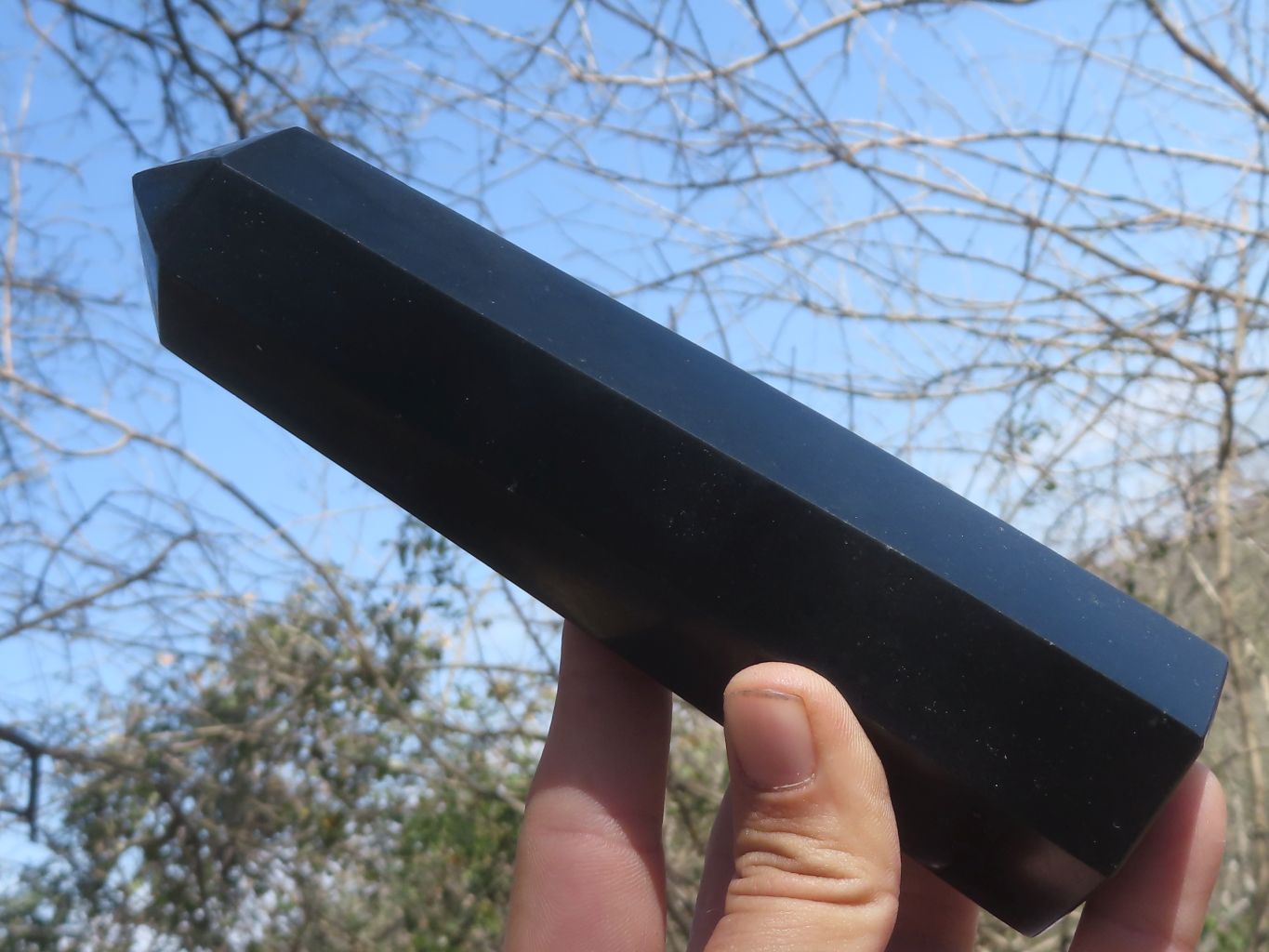 Polished Trio Of Black Basalt Points  x 3 From Madagascar - TopRock