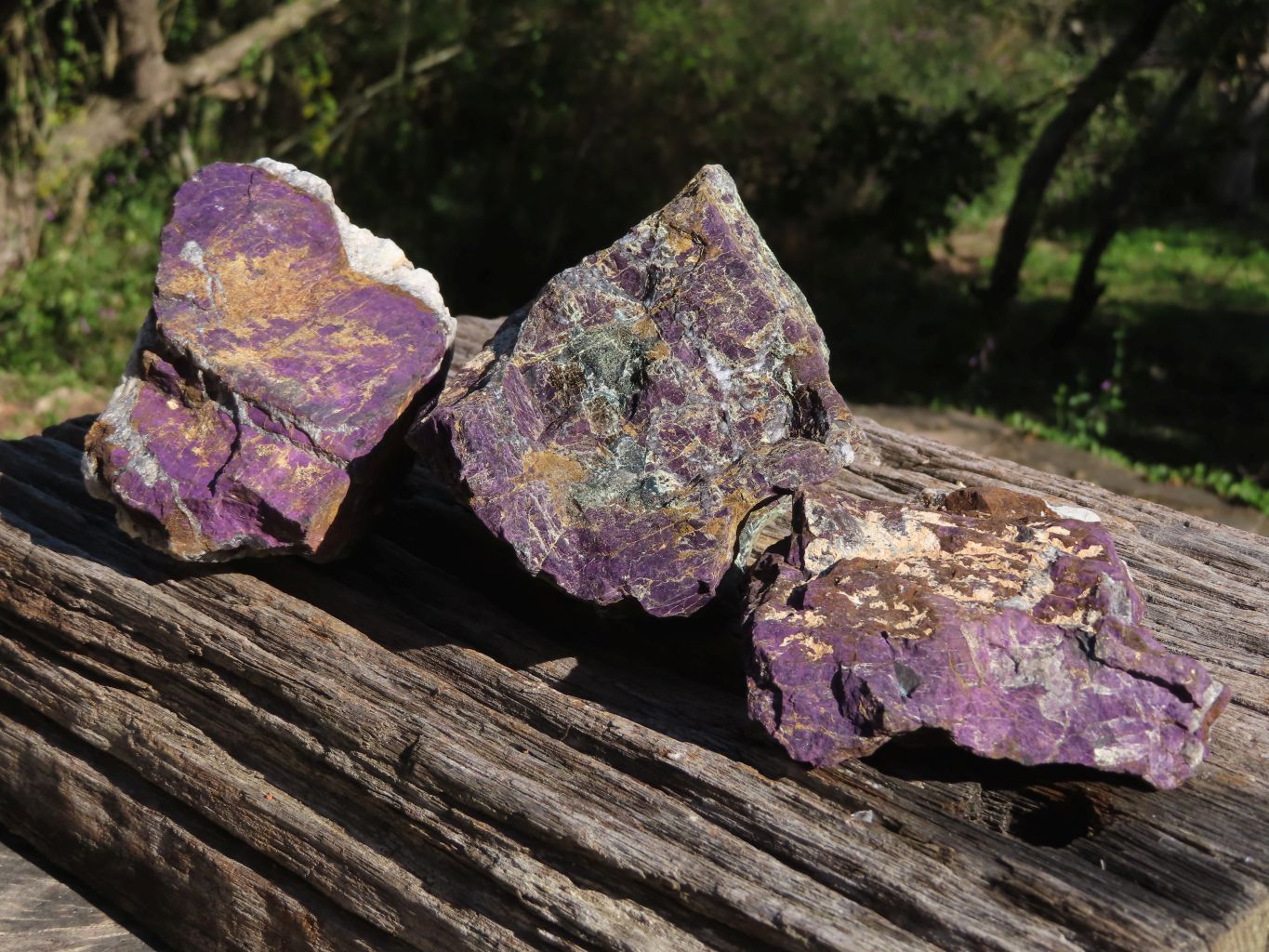 Natural Rare Metallic Purpurite Cobbed Specimens  x 3 From Namibia - TopRock