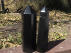 Polished Trio Of Black Basalt Points  x 3 From Madagascar - TopRock