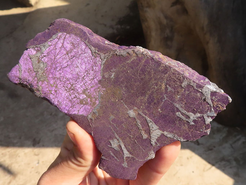 Polished  Metallic Purpurite Slices With Matte Finish x 4 From Erongo, Namibia - Toprock Gemstones and Minerals 