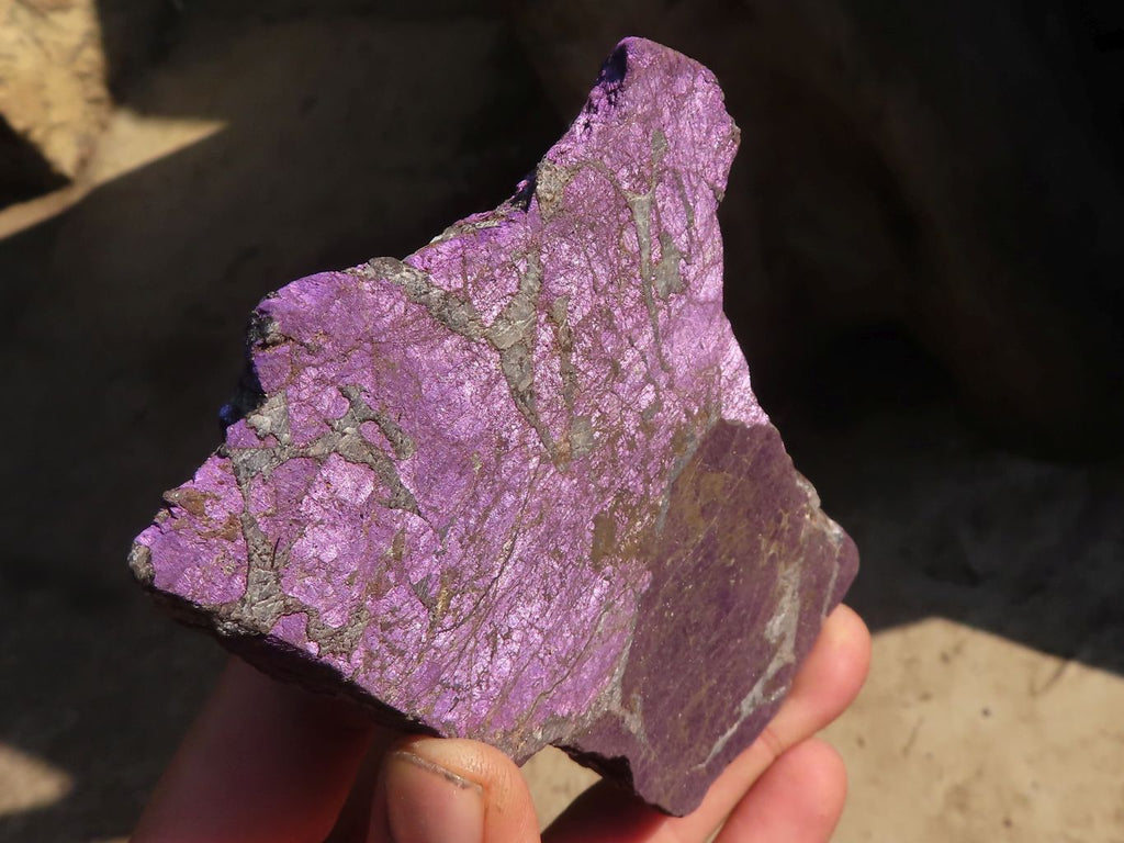 Polished  Metallic Purpurite Slices With Matte Finish x 4 From Erongo, Namibia - Toprock Gemstones and Minerals 