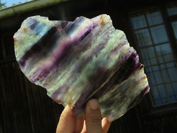 Polished Watermelon Fluorite Slices x 2 From Namibia - TopRock