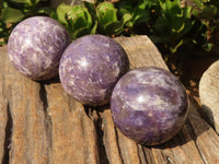 Polished Purple Lepidolite Spheres With Rubellite On Some  x 6 From Ambatondrazaka, Madagascar - Toprock Gemstones and Minerals 