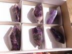 Polished Dark Purple Chevron Amethyst Points  x 6 From Zambia - Toprock Gemstones and Minerals 