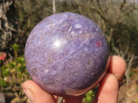 Polished  Lepidolite Spheres With Pink Tourmaline Inclusions  x 4 From Madagascar - Toprock Gemstones and Minerals 