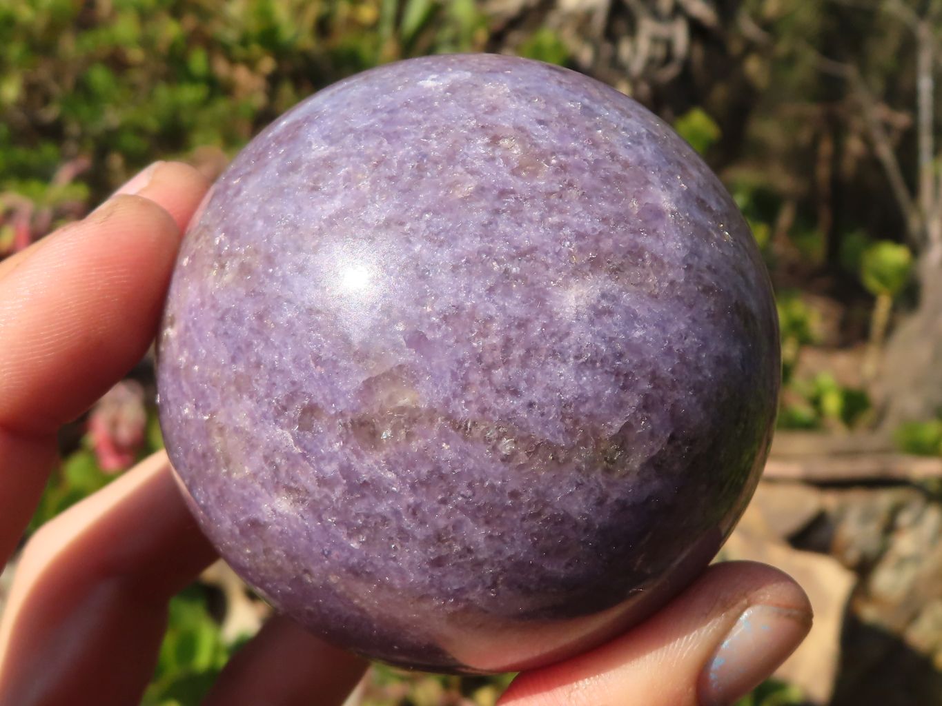 Polished  Lepidolite Spheres With Pink Tourmaline Inclusions  x 4 From Madagascar - Toprock Gemstones and Minerals 