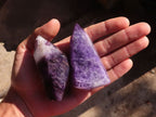 Polished Dark Purple Chevron Amethyst Points  x 6 From Zambia - Toprock Gemstones and Minerals 