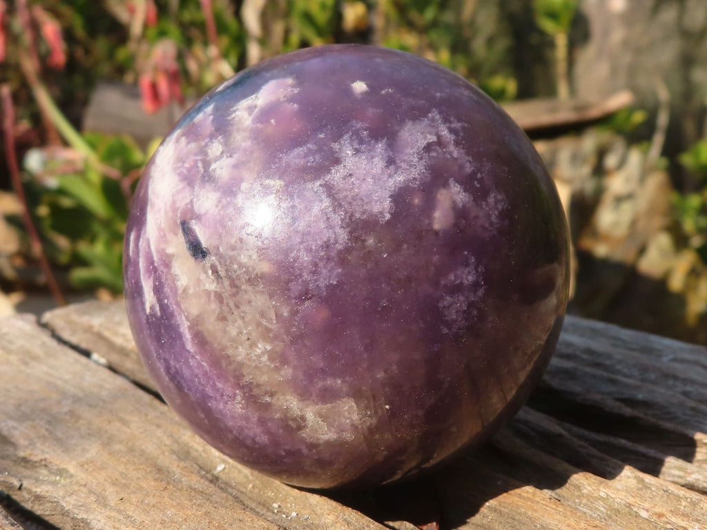Polished  Lepidolite Spheres With Pink Tourmaline Inclusions  x 4 From Madagascar - Toprock Gemstones and Minerals 