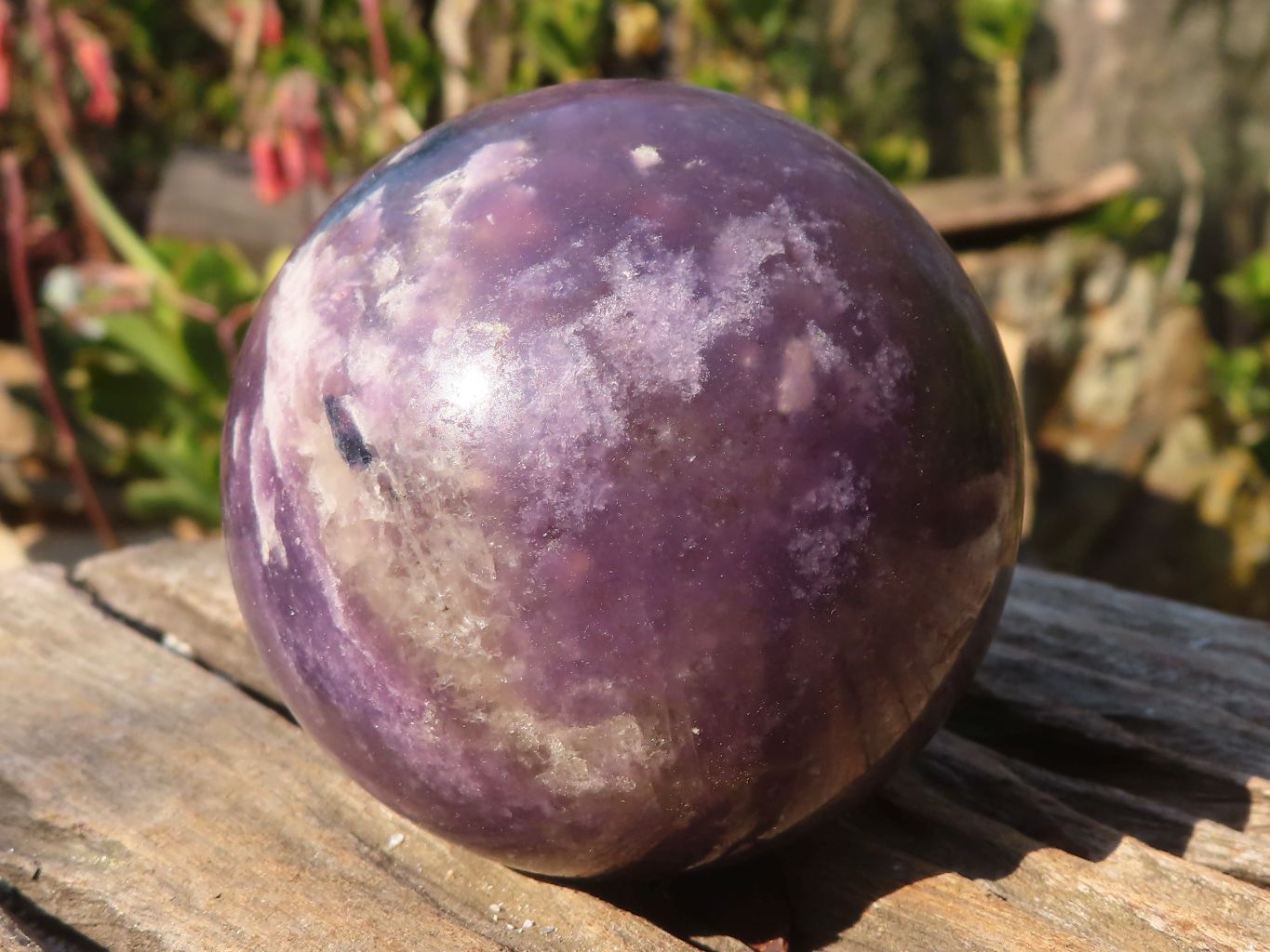 Polished  Lepidolite Spheres With Pink Tourmaline Inclusions  x 4 From Madagascar - Toprock Gemstones and Minerals 