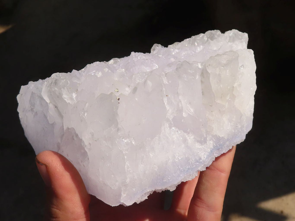 Natural Etched Blue Lace Agate Geode Specimens x 2 From Nsanje, Malawi - Toprock Gemstones and Minerals 