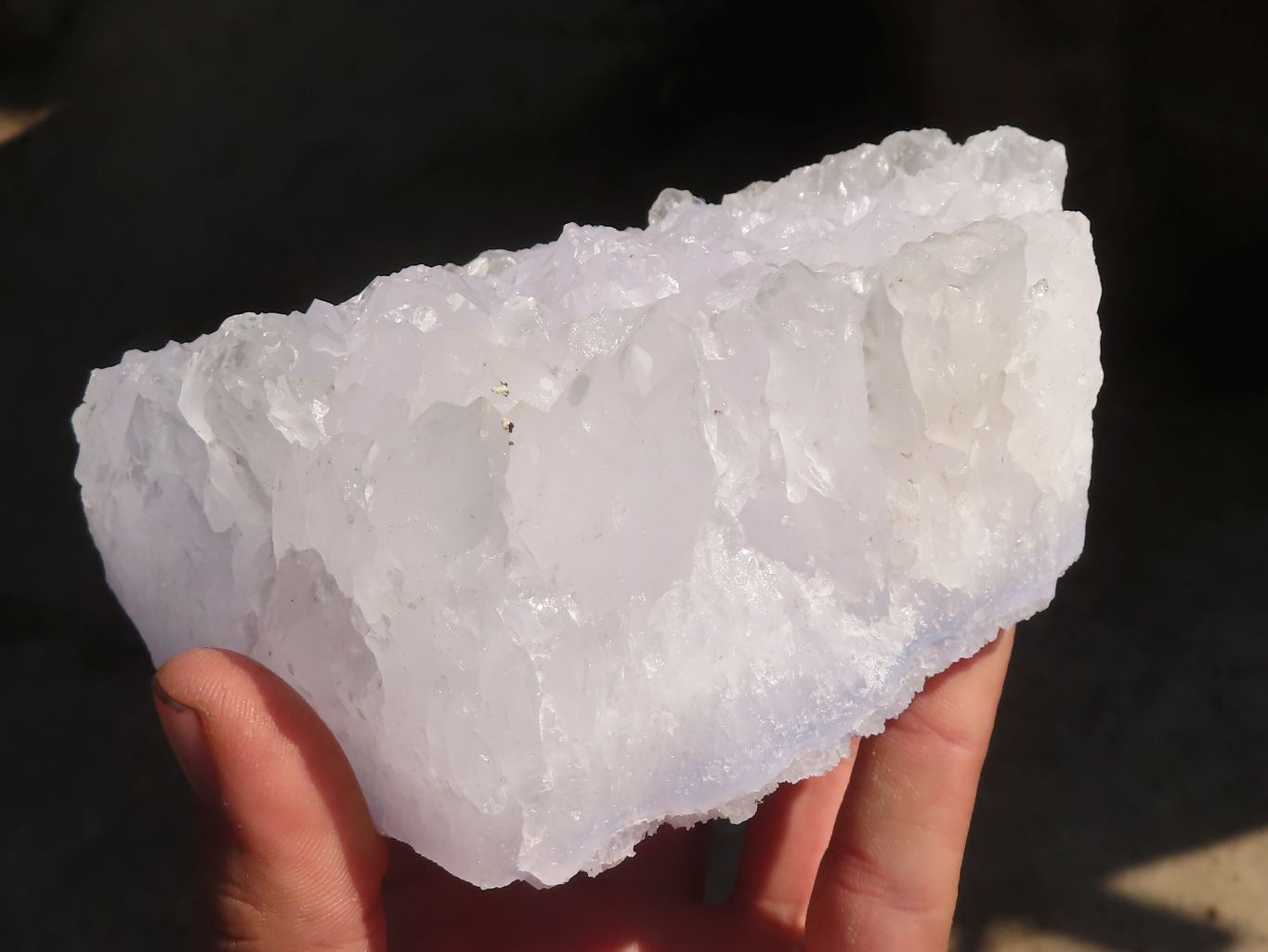 Natural Etched Blue Lace Agate Geode Specimens x 2 From Nsanje, Malawi - Toprock Gemstones and Minerals 