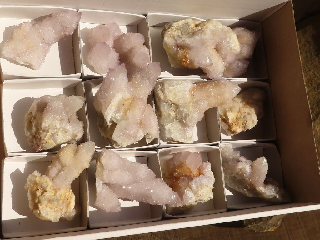 Natural Pale Lilac Spirit Quartz Crystals x 12 From Boekenhouthoek, South Africa - Toprock Gemstones and Minerals 