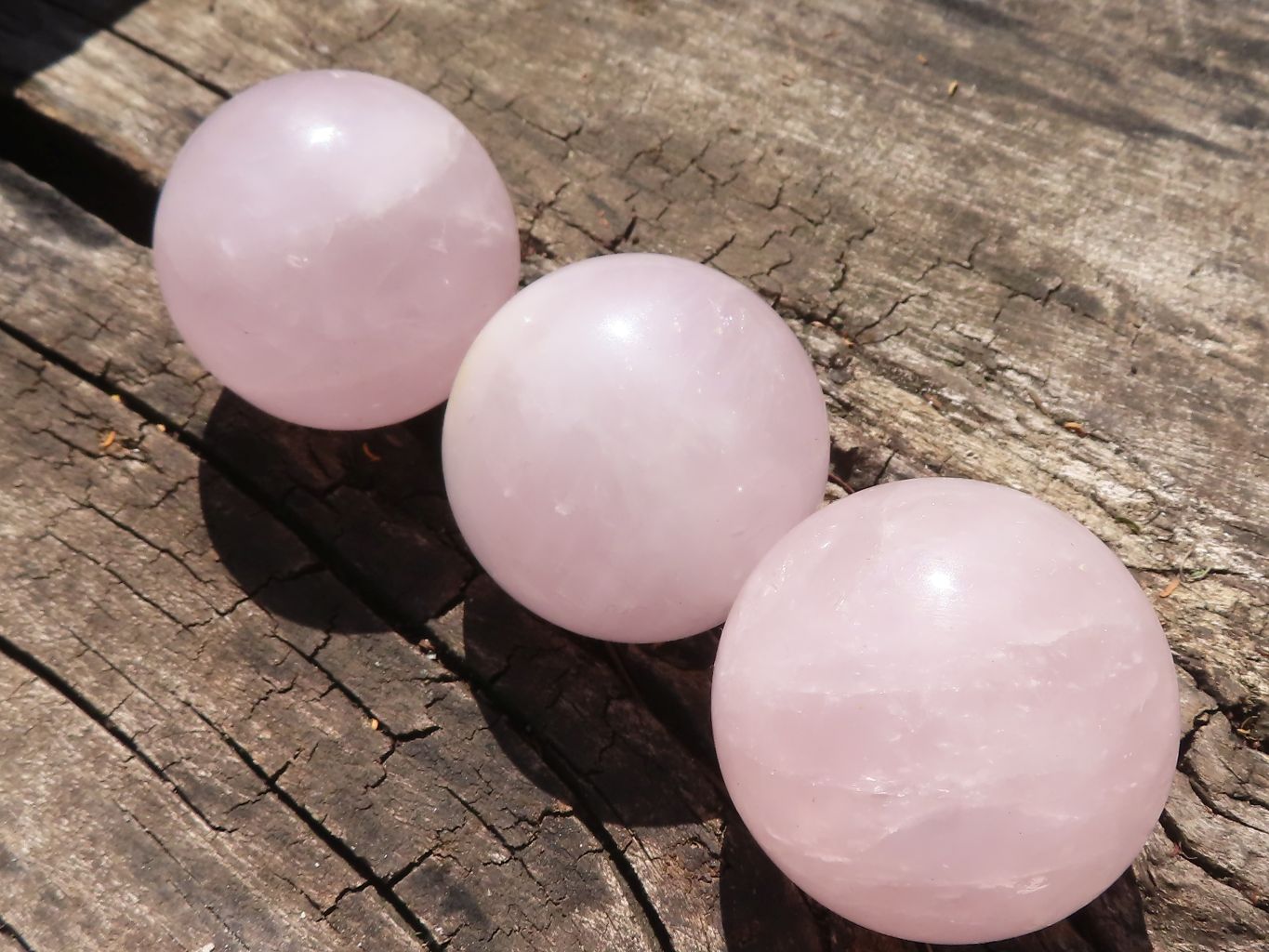 Polished Pink Rose Quartz Spheres  x 6 From Ambatondrazaka, Madagascar - TopRock