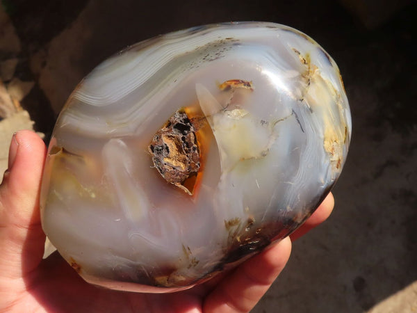 Polished Dendritic Agate Standing Free Form x 1 From Madagascar