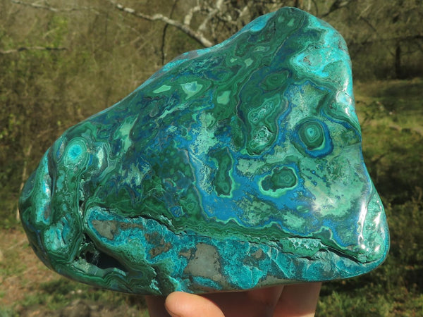 Polished Rare Large Malacholla Botryoidal Hand Polished Free Form  x 1 From Lupoto, Congo - TopRock